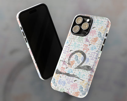 Libra Zodiac sign colorful drawings on notebook iPhone case