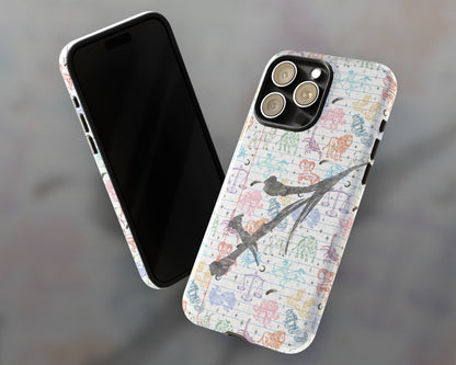 Sagittarius Zodiac sign colorful drawings on notebook iPhone case