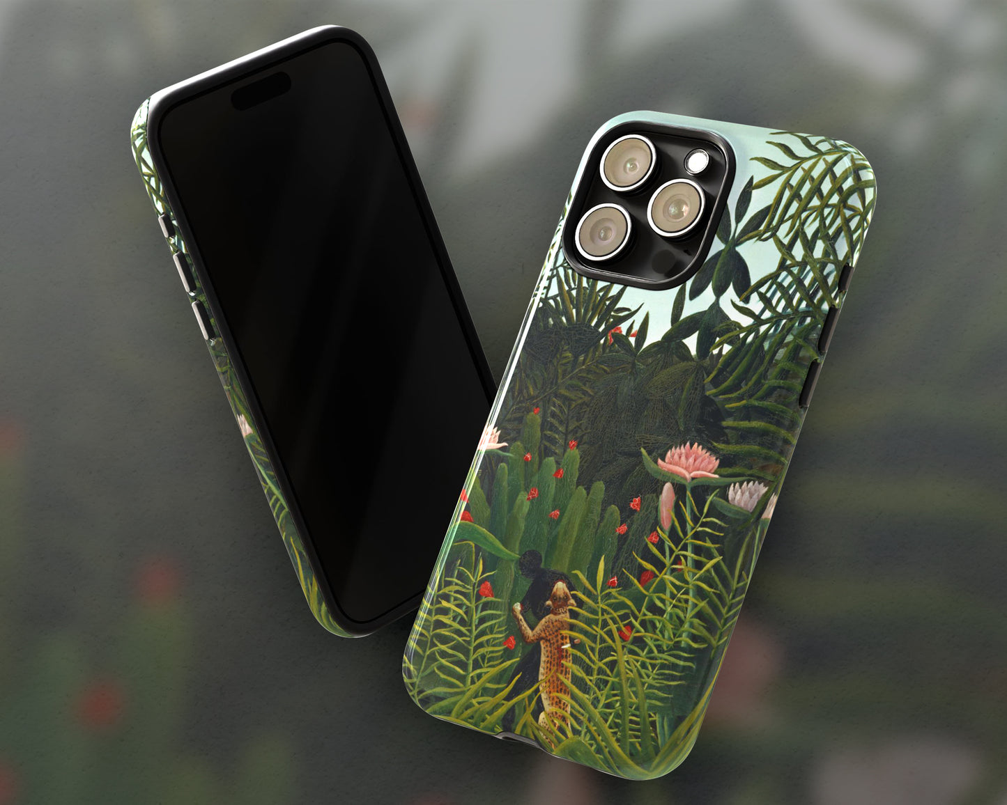 Henri Rousseau - Virgin Forest with Sunset iPhone case