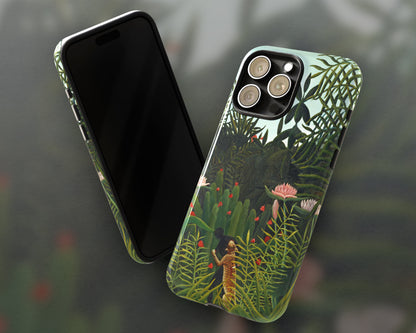 Henri Rousseau - Virgin Forest with Sunset iPhone case