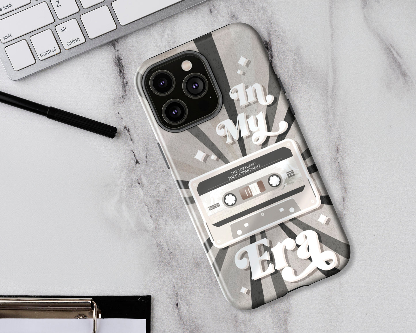 In my Tortured Poets era vintage cassette tape iPhone case