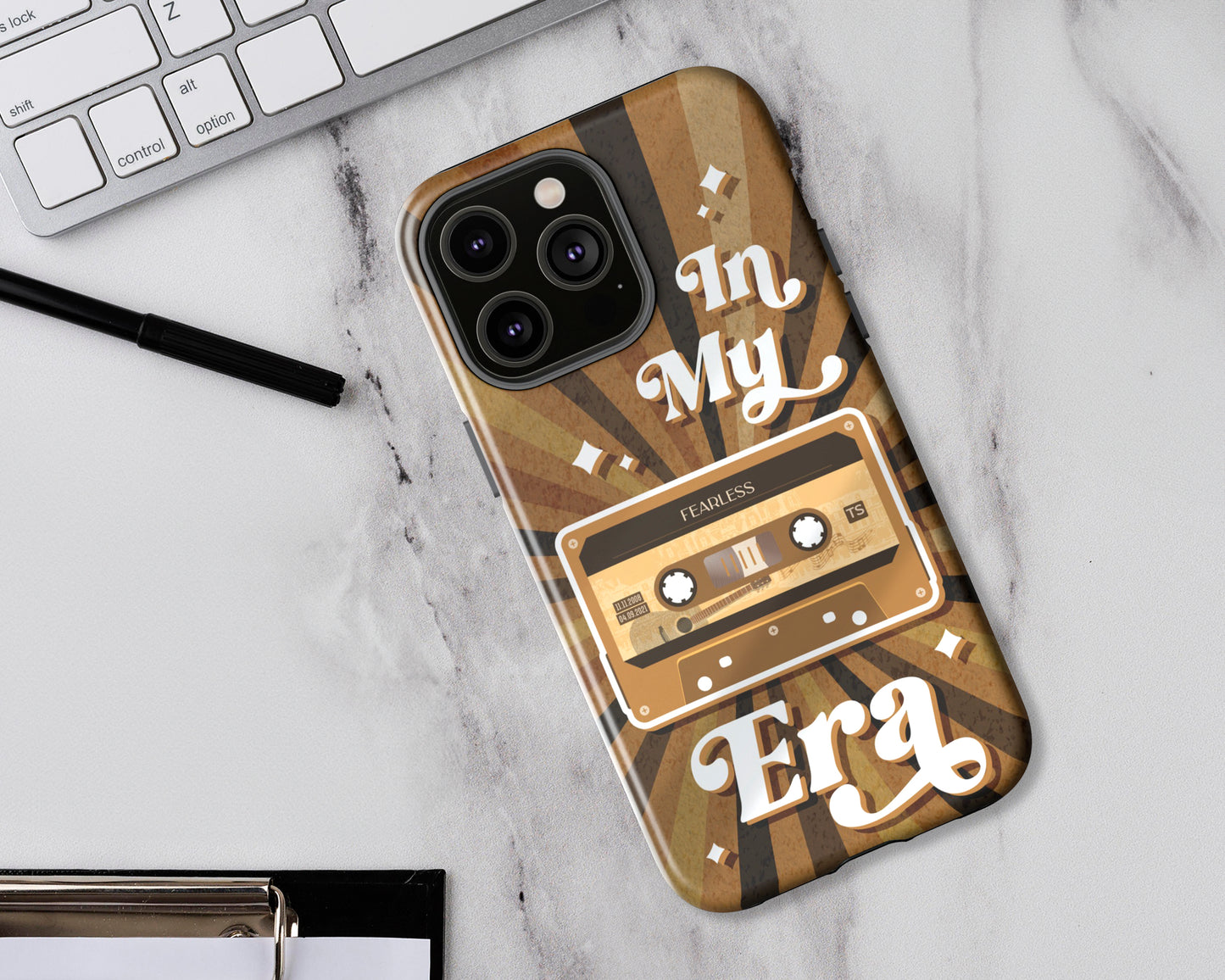 In my Fearless era vintage cassette tape iPhone case