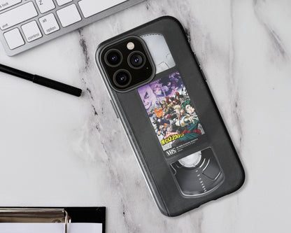Anime poster label on VHS tape iPhone case