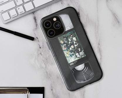 Anime poster label on VHS tape iPhone case