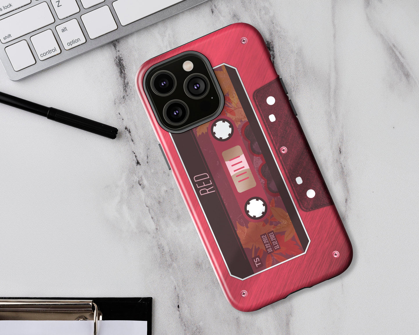 Red era cassette tape iPhone case