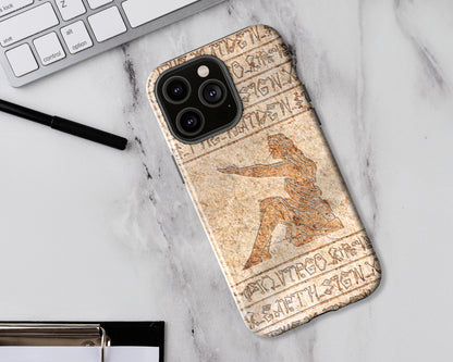 Virgo Zodiac ancient hieroglyphics on stone iPhone case