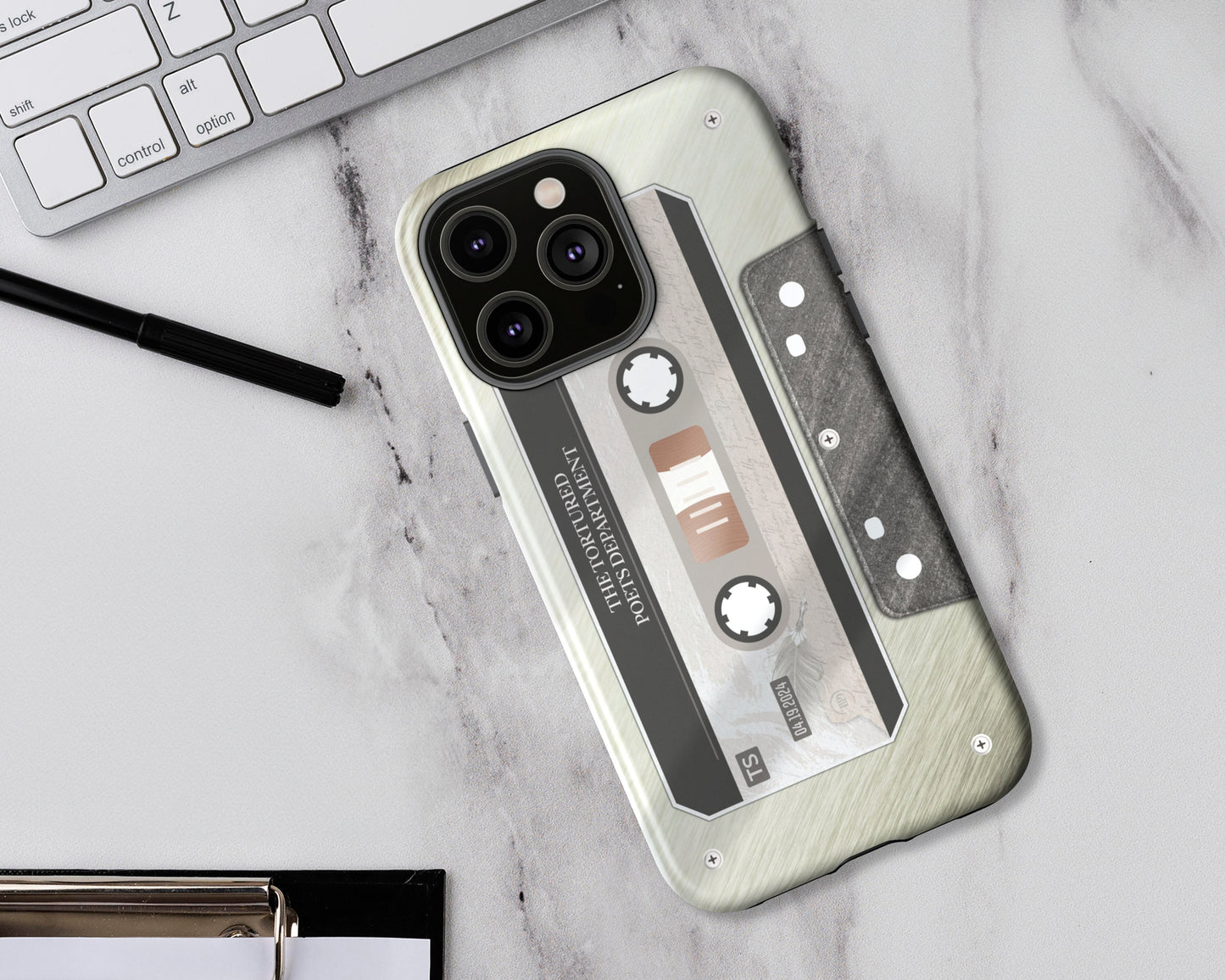 Tortured Poets era cassette tape iPhone case