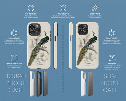 Sir William Jardine - A Majestic Male Peafowl Portrait from The Naturalist's Library iPhone case