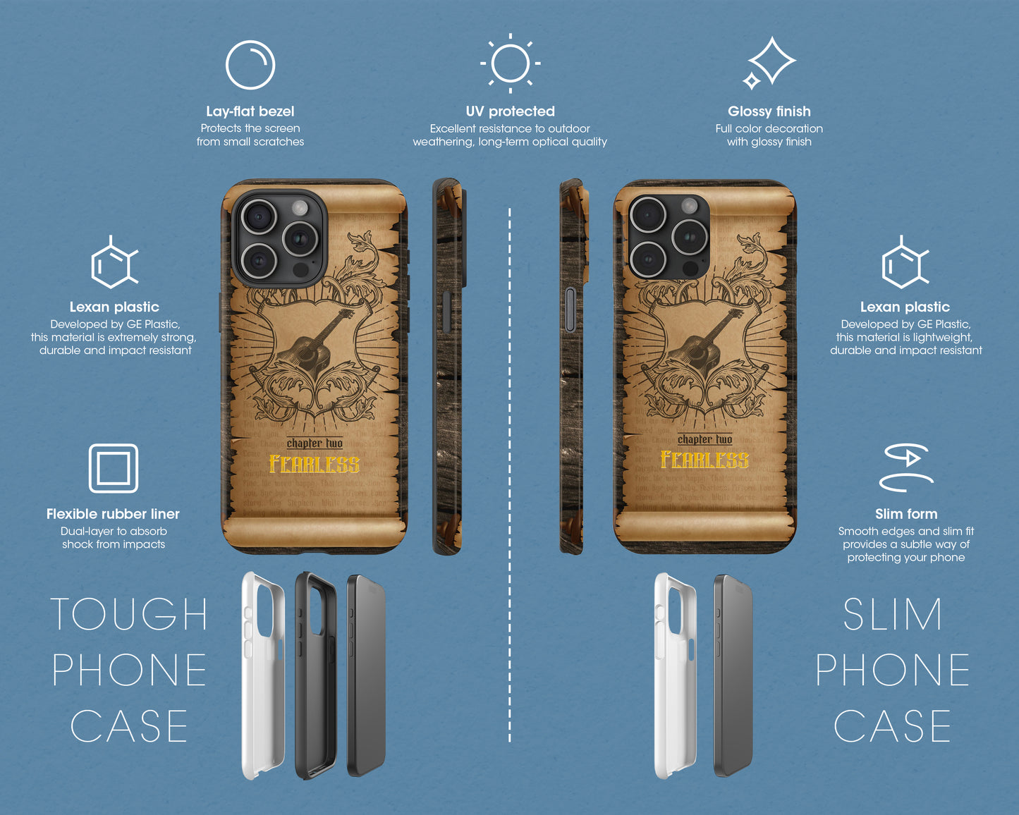 Fearless era medieval scroll iPhone case