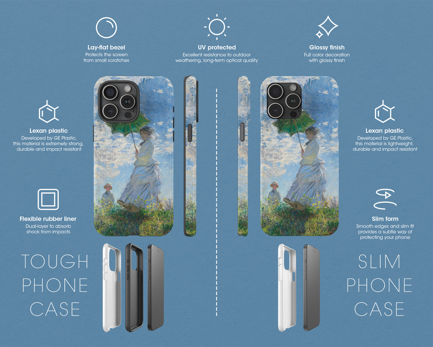 Claude Monet - Woman with a Parasol - Madame Monet and Her Son iPhone case