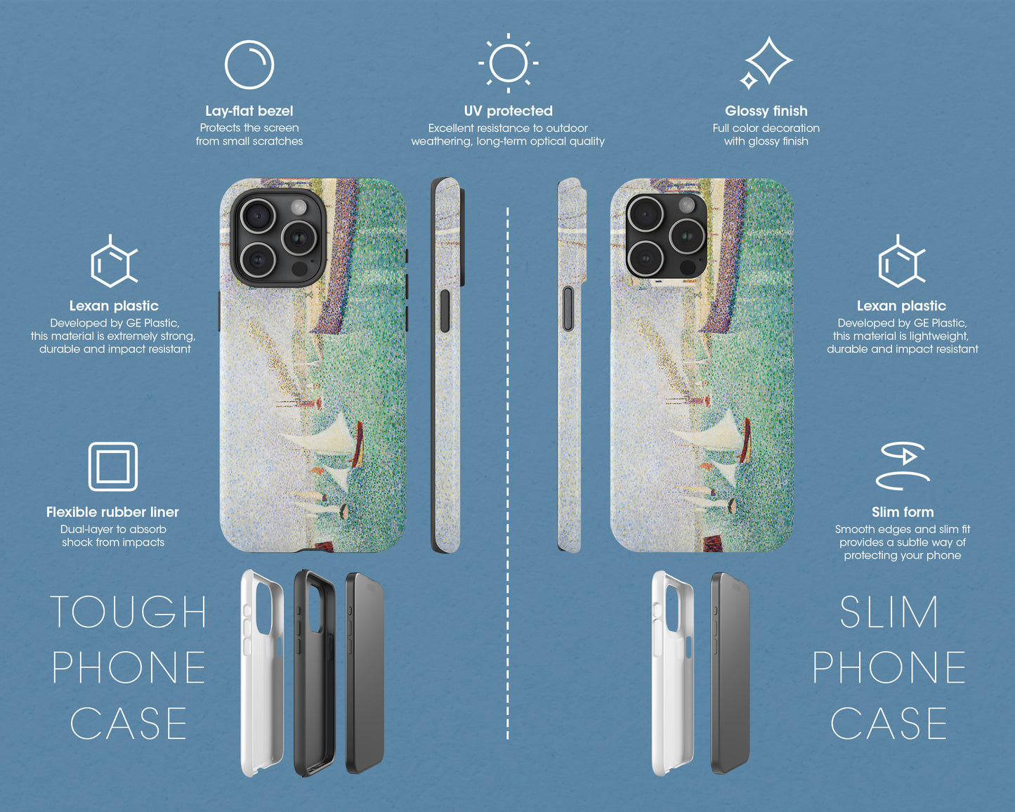 Georges Seurat - Entrance of The Port of Honfleur iPhone case