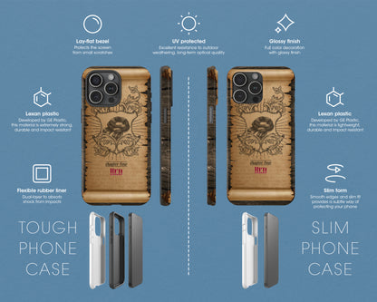 Red era medieval scroll iPhone case