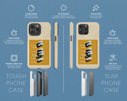 Ogata Korin - A Traditional Portrait of a Flock of Beautiful Japanese Red Crown Crane iPhone case