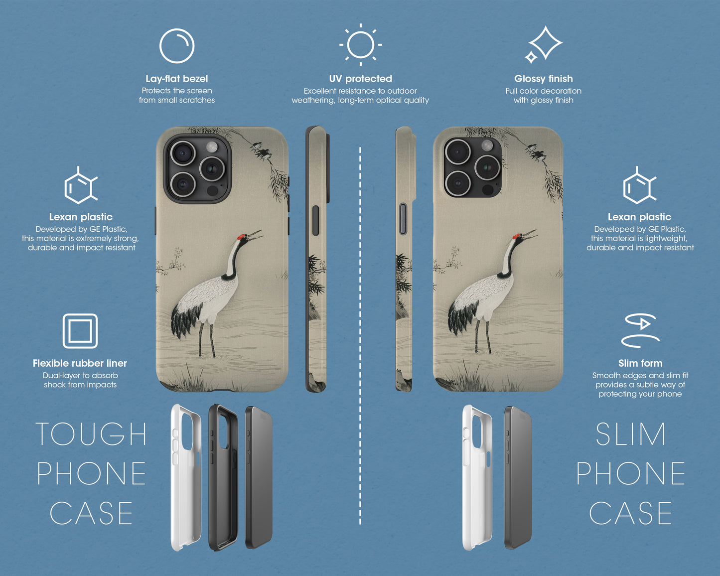 Kano Motonobu - A Traditional Portrait of a Beautiful Japanese Crane iPhone case