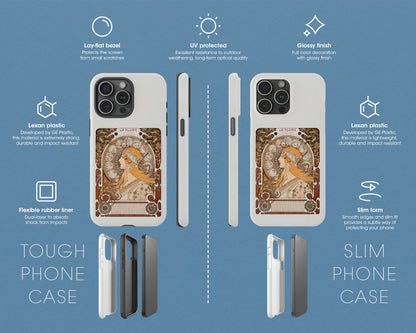 Alphonse Maria Mucha - Zodiaque (La Plume) iPhone case