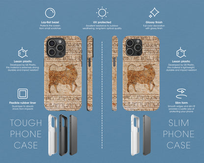 Taurus Zodiac ancient hieroglyphics on stone iPhone case