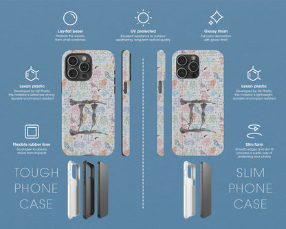 Gemini Zodiac sign colorful drawings on notebook iPhone case