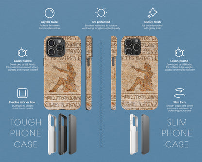 Virgo Zodiac ancient hieroglyphics on stone iPhone case