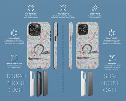 Libra Zodiac sign colorful drawings on notebook iPhone case