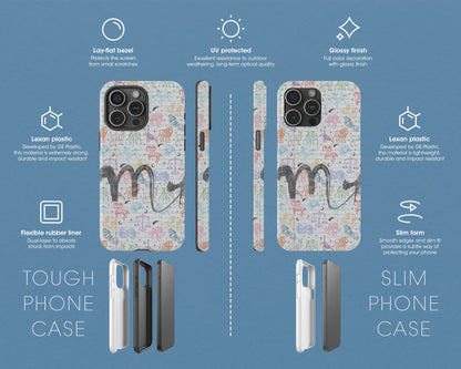 Scorpio Zodiac sign colorful drawings on notebook iPhone case