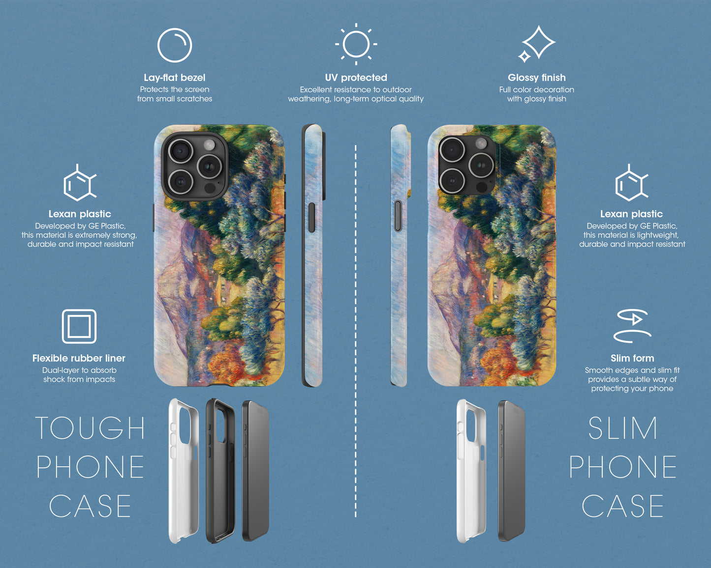 Pierre-Auguste Renoir - Montagne Sainte-Victoire (Paysage) iPhone case