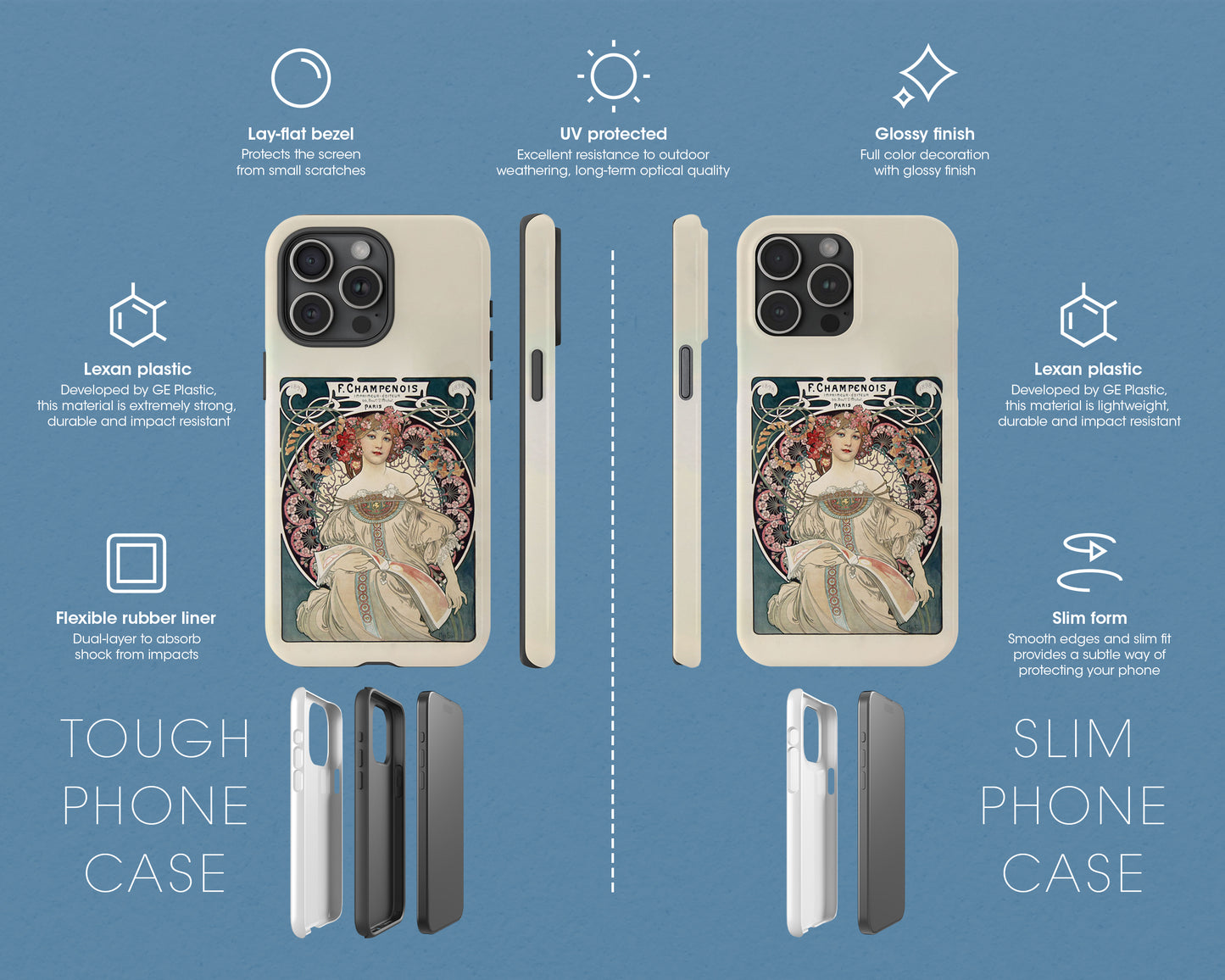 Alphonse Maria Mucha - F. Champenois Imprimeur-Editeur iPhone case