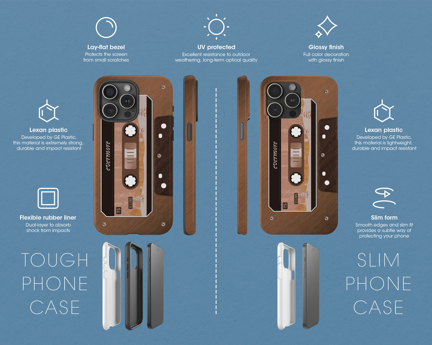 Evermore era cassette tape iPhone case