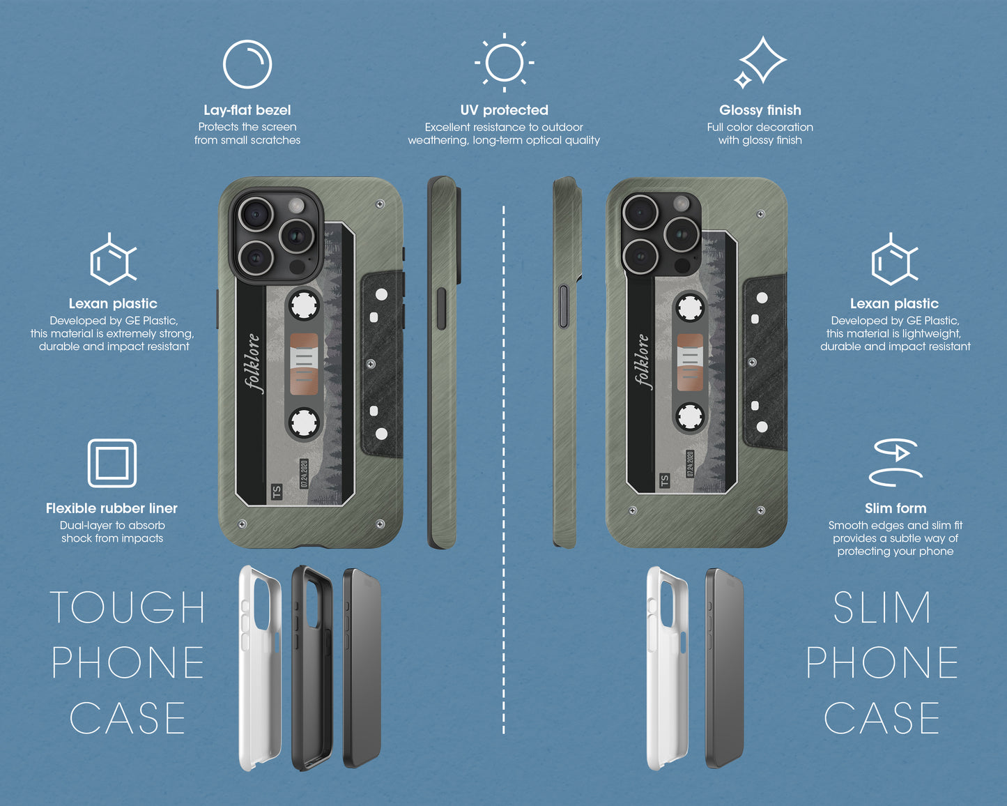 Folklore era cassette tape iPhone case