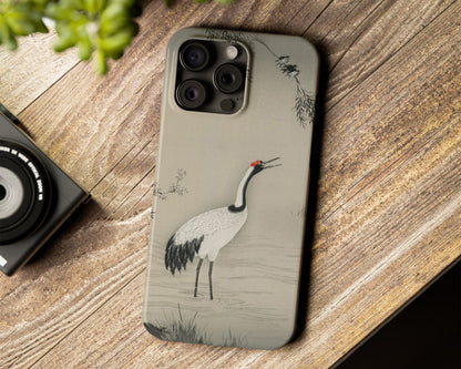 Kano Motonobu - A Traditional Portrait of a Beautiful Japanese Crane iPhone case