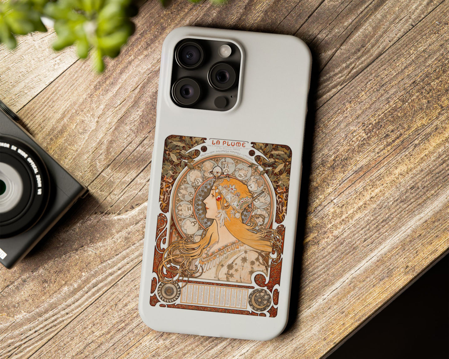 Alphonse Maria Mucha - Zodiaque (La Plume) iPhone case