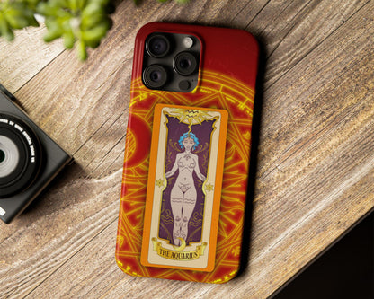 Aquarius Zodiac sign Clow card on magic circle anime iPhone case