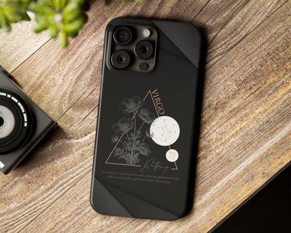 Zodiac sign birth flowers on black papers iPhone case