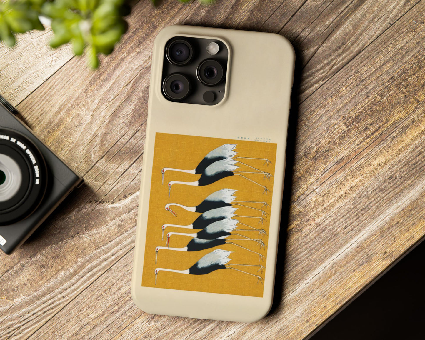 Ogata Korin - A Traditional Portrait of a Flock of Beautiful Japanese Red Crown Crane iPhone case