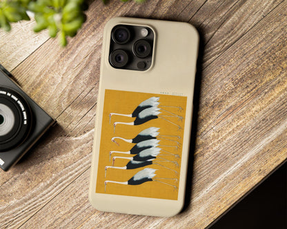 Ogata Korin - A Traditional Portrait of a Flock of Beautiful Japanese Red Crown Crane iPhone case