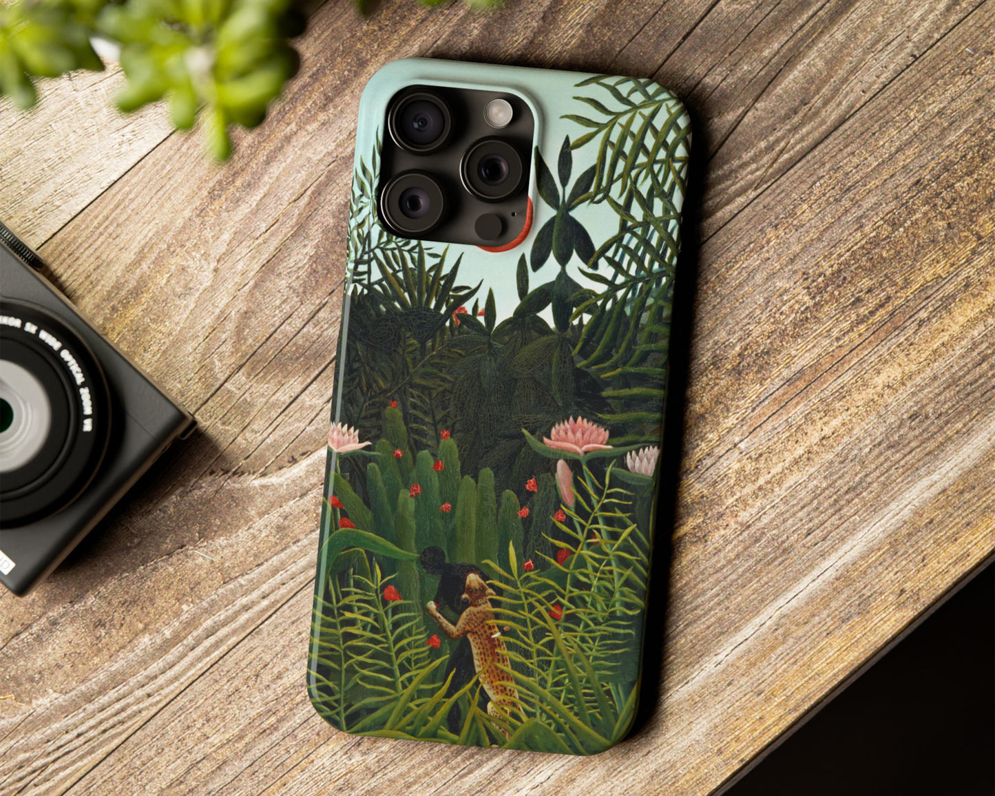 Henri Rousseau - Virgin Forest with Sunset iPhone case