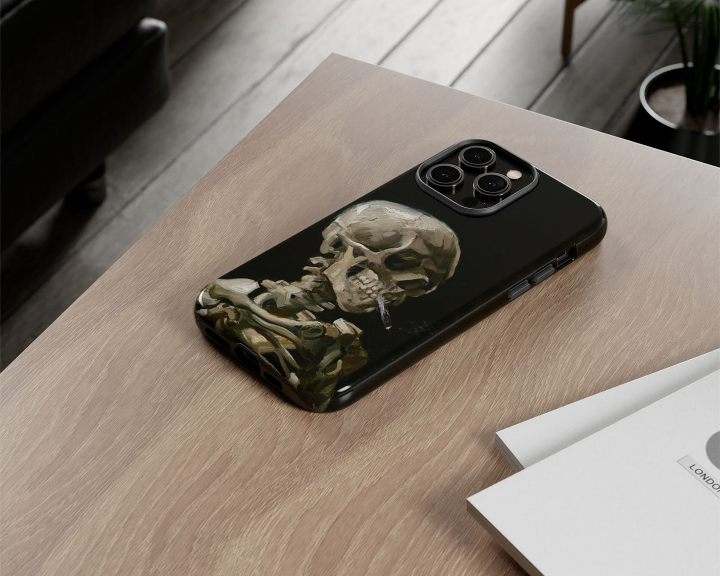 Vincent van Gogh - Head of a Skeleton with a Burning Cigarette iPhone case