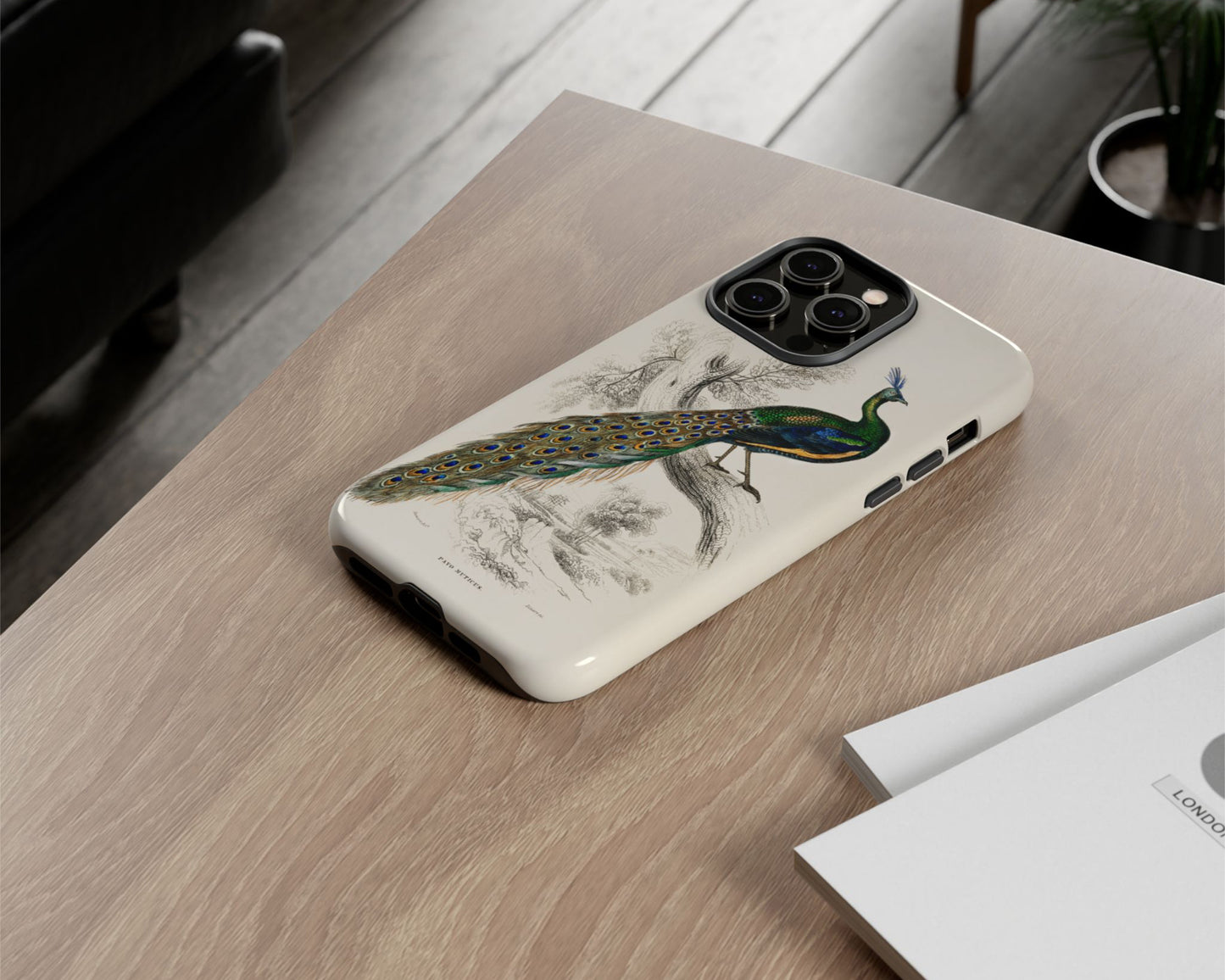 Sir William Jardine - A Majestic Male Peafowl Portrait from The Naturalist's Library iPhone case