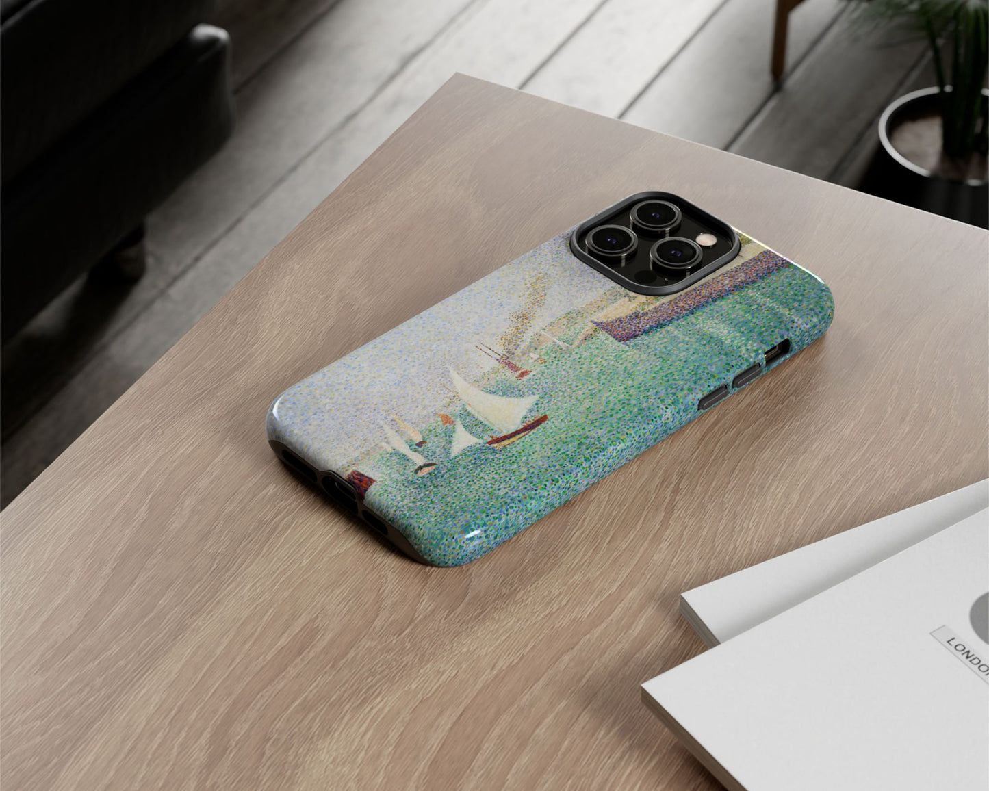 Georges Seurat - Entrance of The Port of Honfleur iPhone case