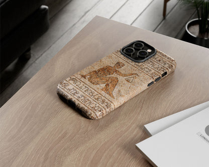 Libra Zodiac ancient hieroglyphics on stone iPhone case