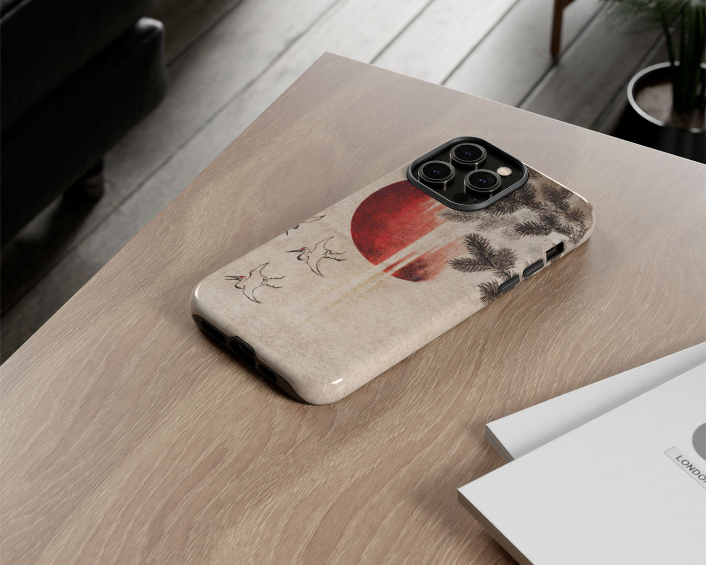 Katsushika Hokusai - Birds and Sunset iPhone case