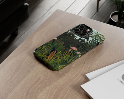 Henri Rousseau - Virgin Forest with Sunset iPhone case