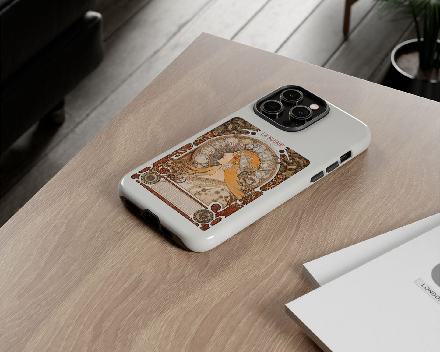 Alphonse Maria Mucha - Zodiaque (La Plume) iPhone case
