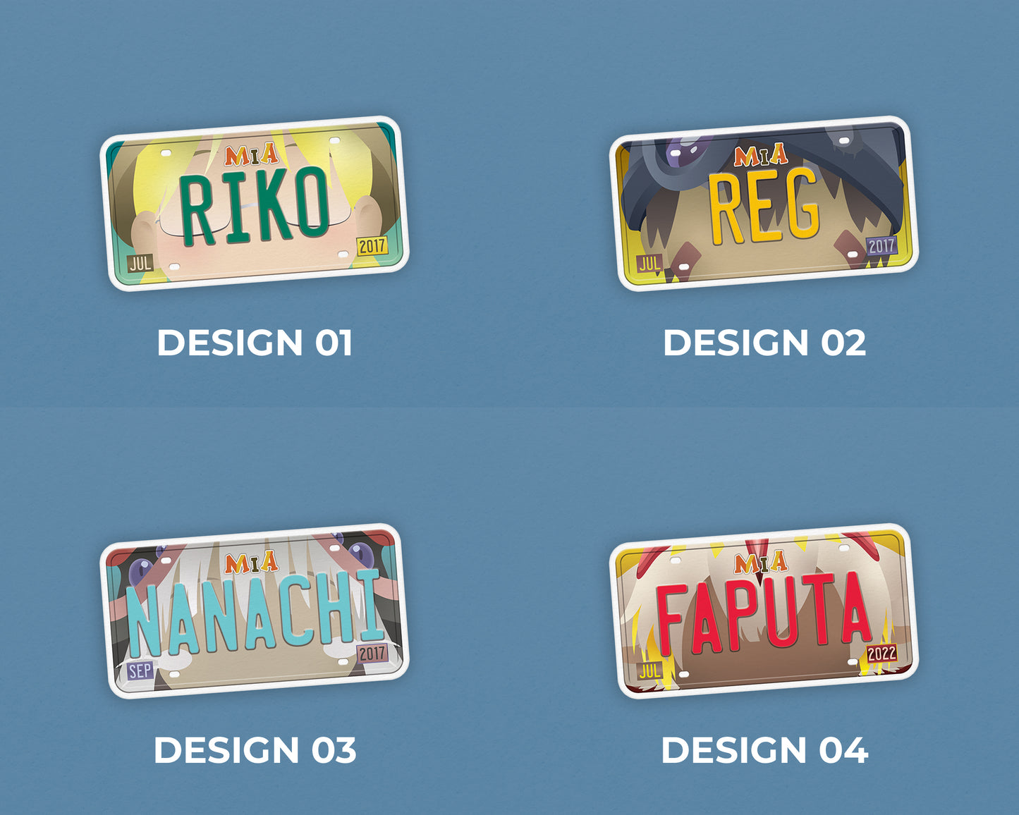 Set of anime characters sticker