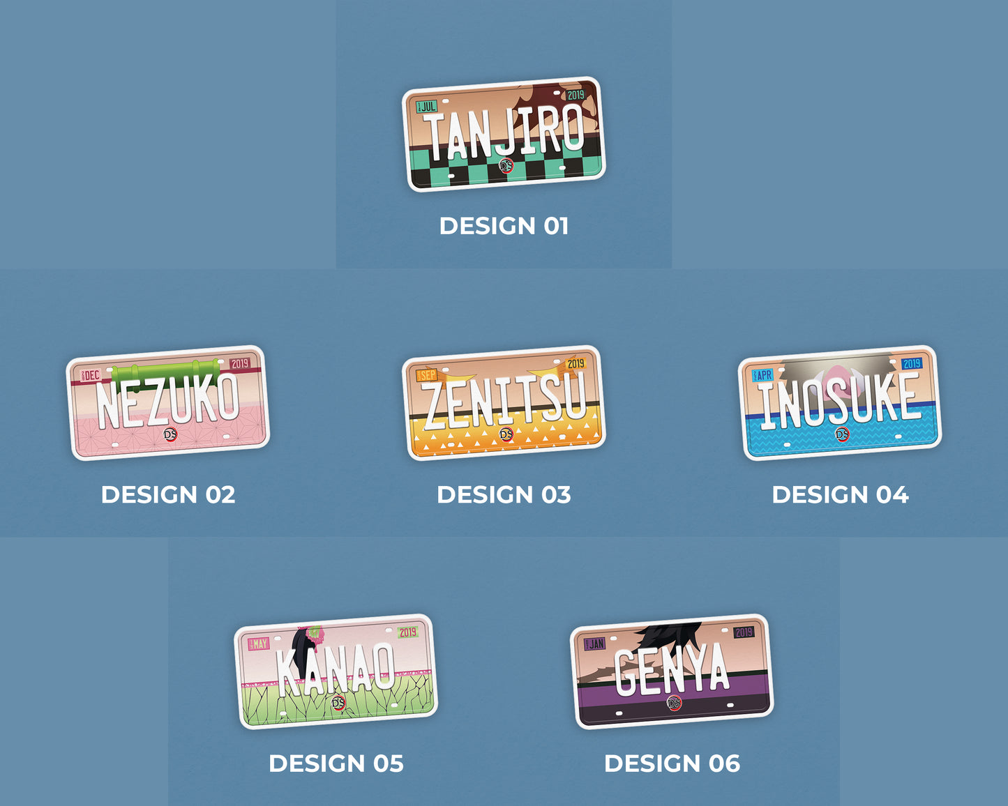 Set of anime characters sticker