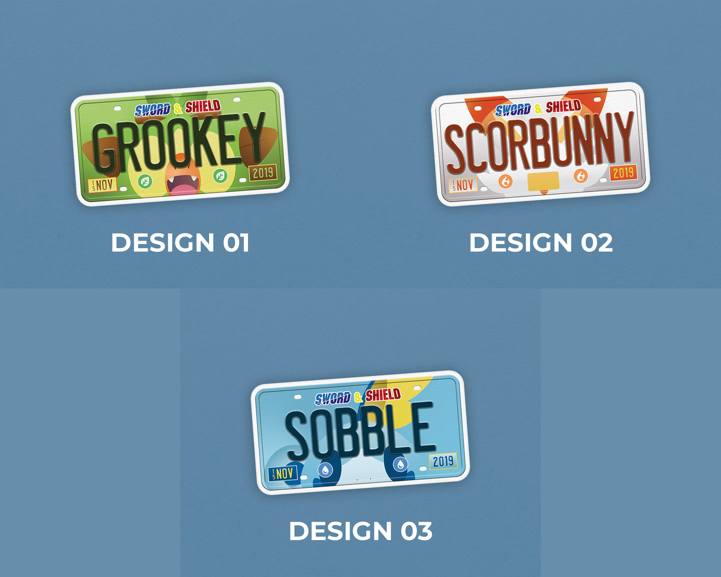 Set of Galar starters sticker