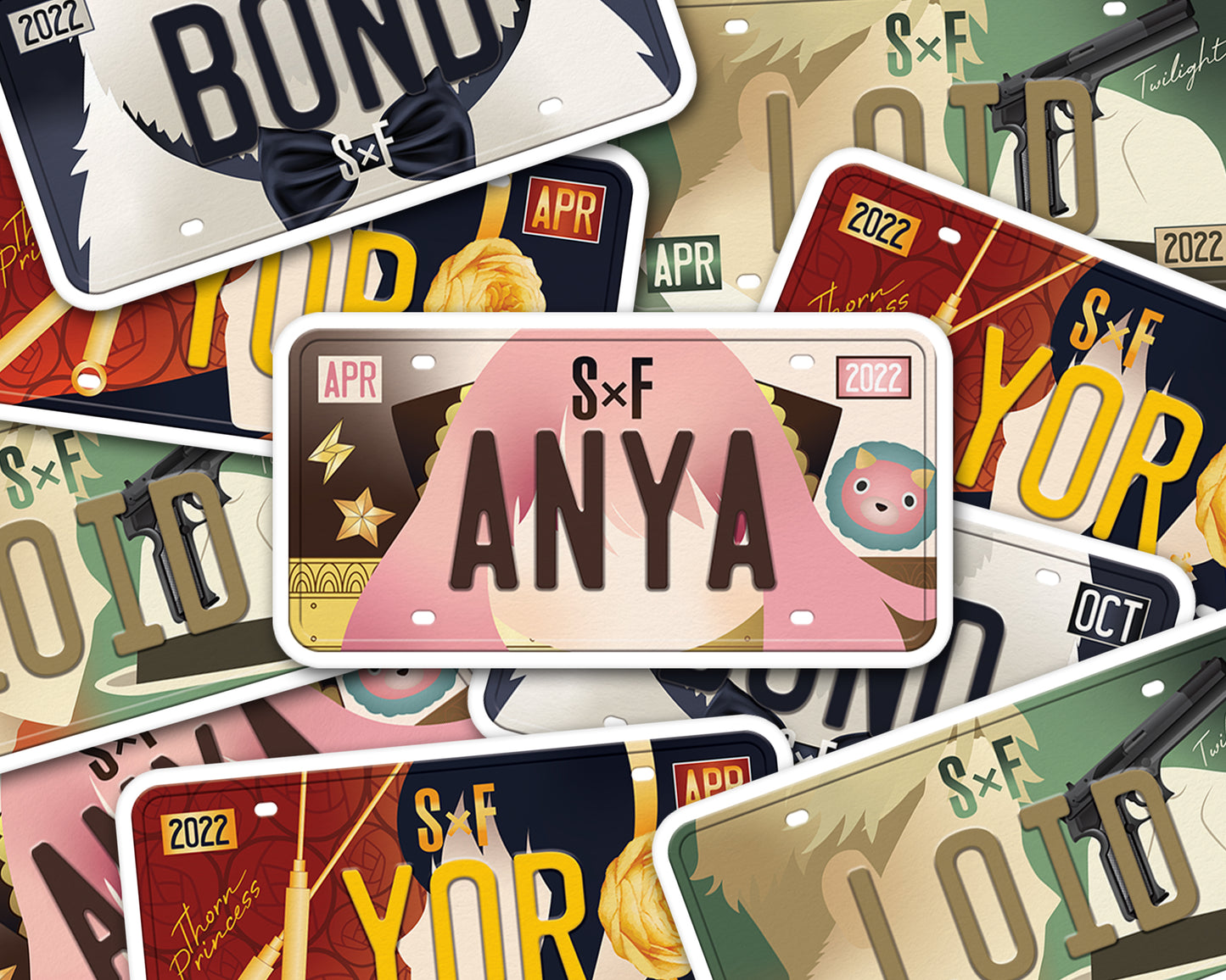 Set of anime characters sticker