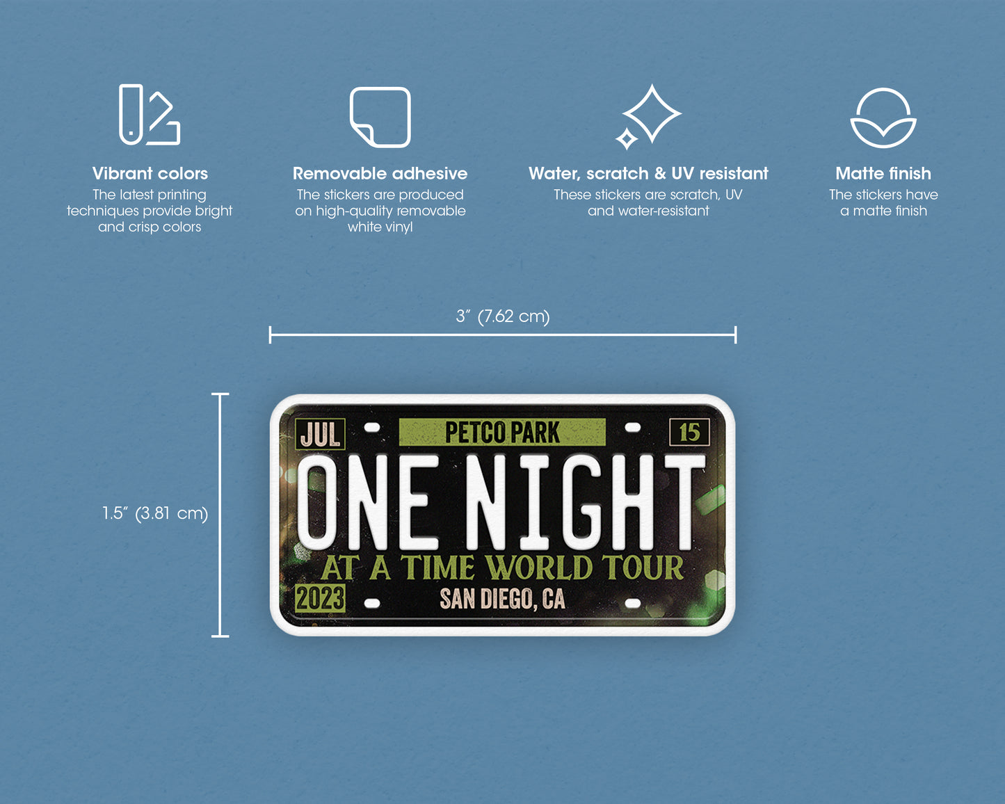 One Night at a Time World Tour sticker