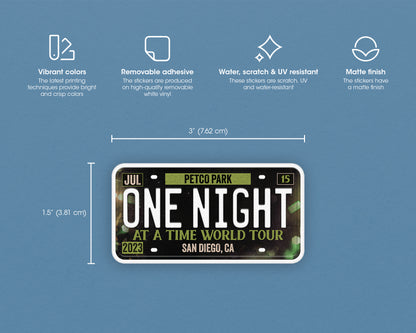 One Night at a Time World Tour sticker