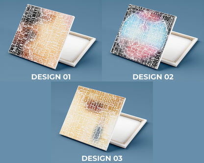 Set of word art album covers square canvas wall decor