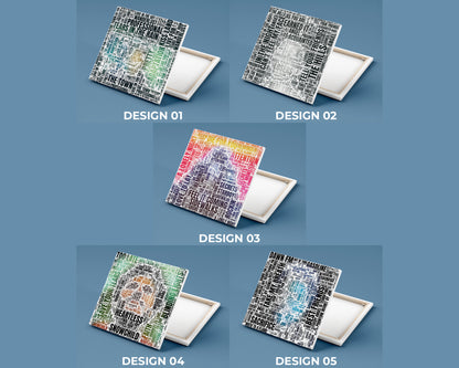 Set of word art album covers square canvas wall decor